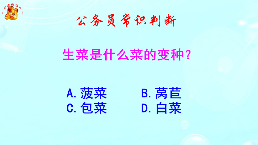 公务员常识判断,生菜是什么菜的变种?难倒了学霸哔哩哔哩bilibili