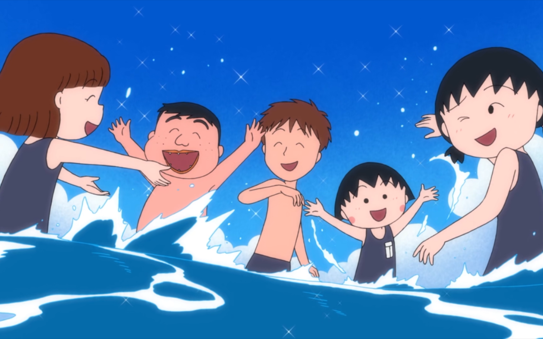 【樱桃小丸子】和姐姐去海滨浴场～(夏日的海边趣闻,ps小山学长真的