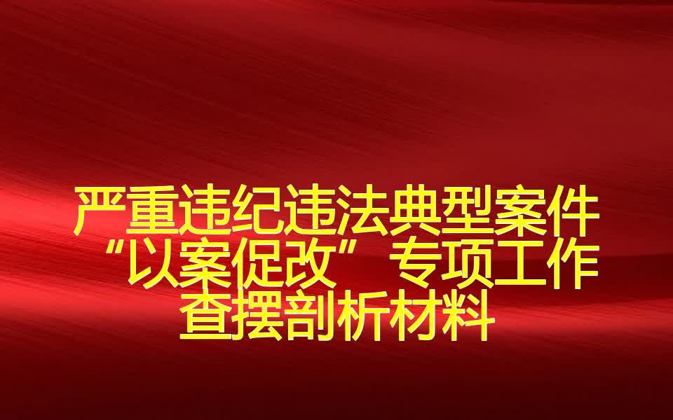 严重违纪违法典型案件“以案促改”专项工作查摆剖析材料哔哩哔哩bilibili