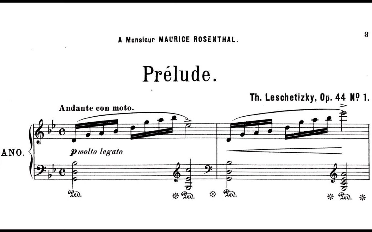 [图]【钢琴】莱谢蒂茨基 - 前奏曲 Op.44 No.1 Theodor Leschetitzky - Prélude Op.44/1