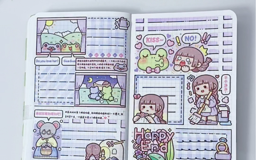 沉浸式做手帐丨小麻薯拇指姑娘手帐排版