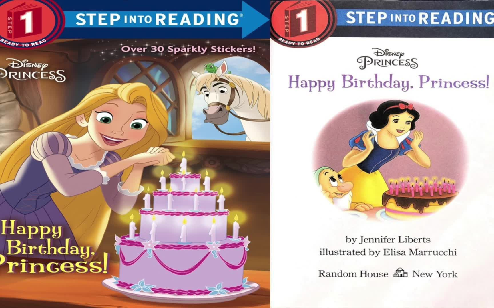 迪士尼公主英文绘本故事 - happy birthday princess 公主生日快乐