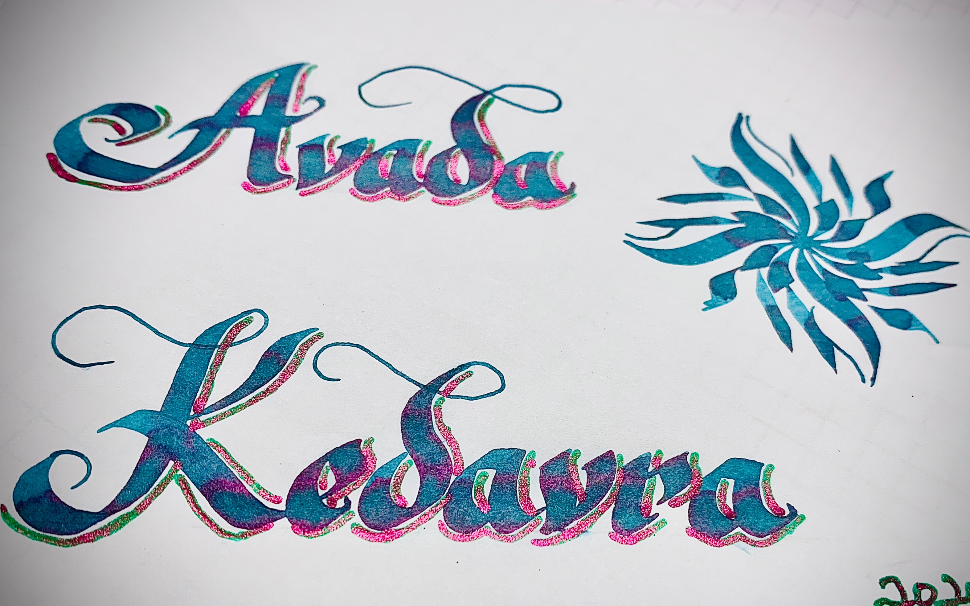 平行笔英文书法harrypotter系列阿瓦达索命啃大瓜