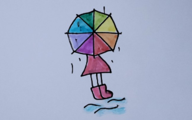 雨中人的简笔画大全图片