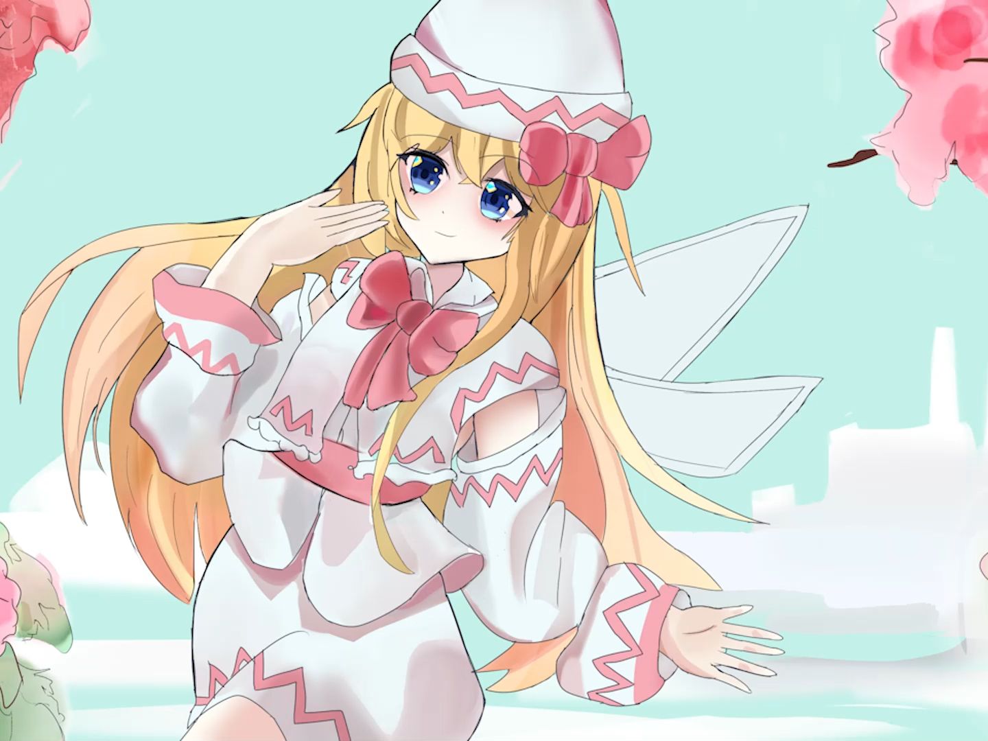 【绘画过程】莉莉白漫步于云端