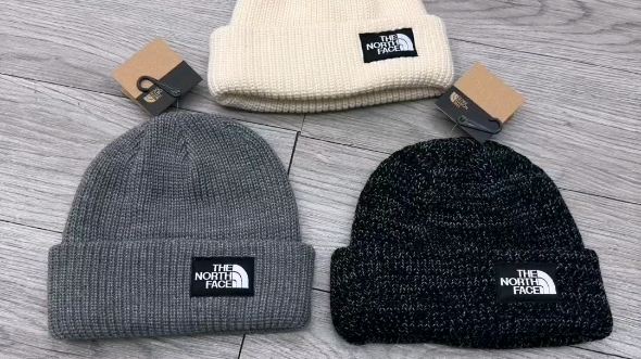 the north face北面贴标刺绣logo户外保暖针织帽