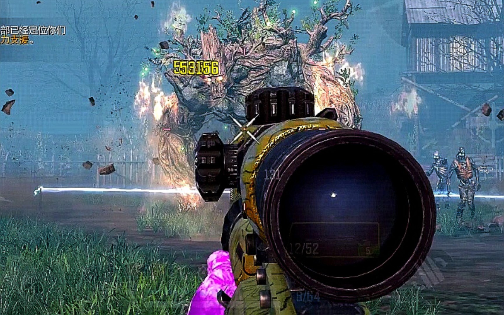 使命召唤手游异变狂潮困难左轮狙击枪outlaw测评,单人速通树妖