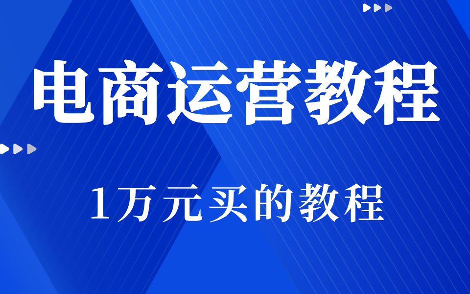 电商运营 淘宝运营视频教程全套,1万元买的教程哔哩哔哩bilibili