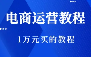 Download Video: 电商运营 淘宝运营视频教程全套，1万元买的教程