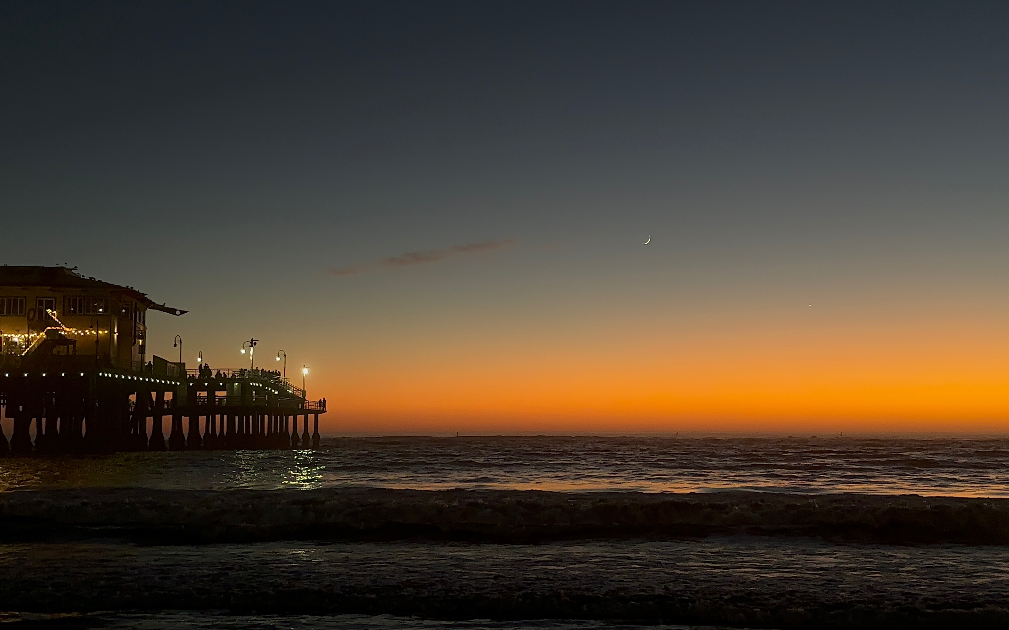 海,沙滩,滑板,洛杉矶
