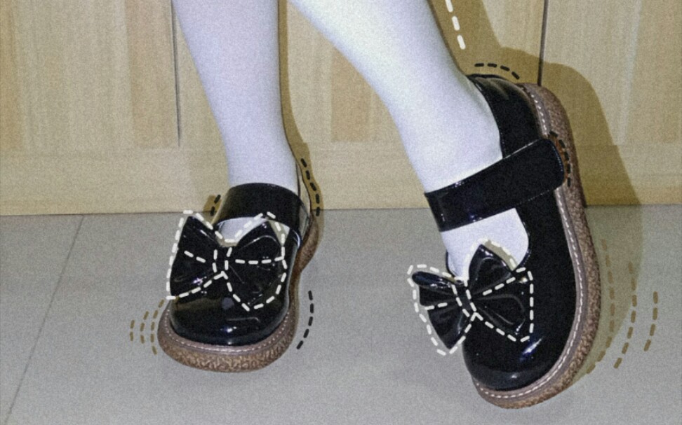 芝士芒芒物语qq糖大头鞋黑色漆皮魔术贴款开箱