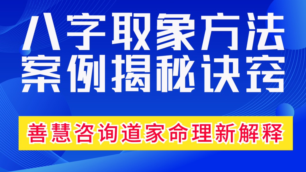 实战案例八字诀窍揭秘分析:八字取象方法,案例揭秘诀窍.善慧咨询道家命理新解释,通俗易懂,形象生动哔哩哔哩bilibili