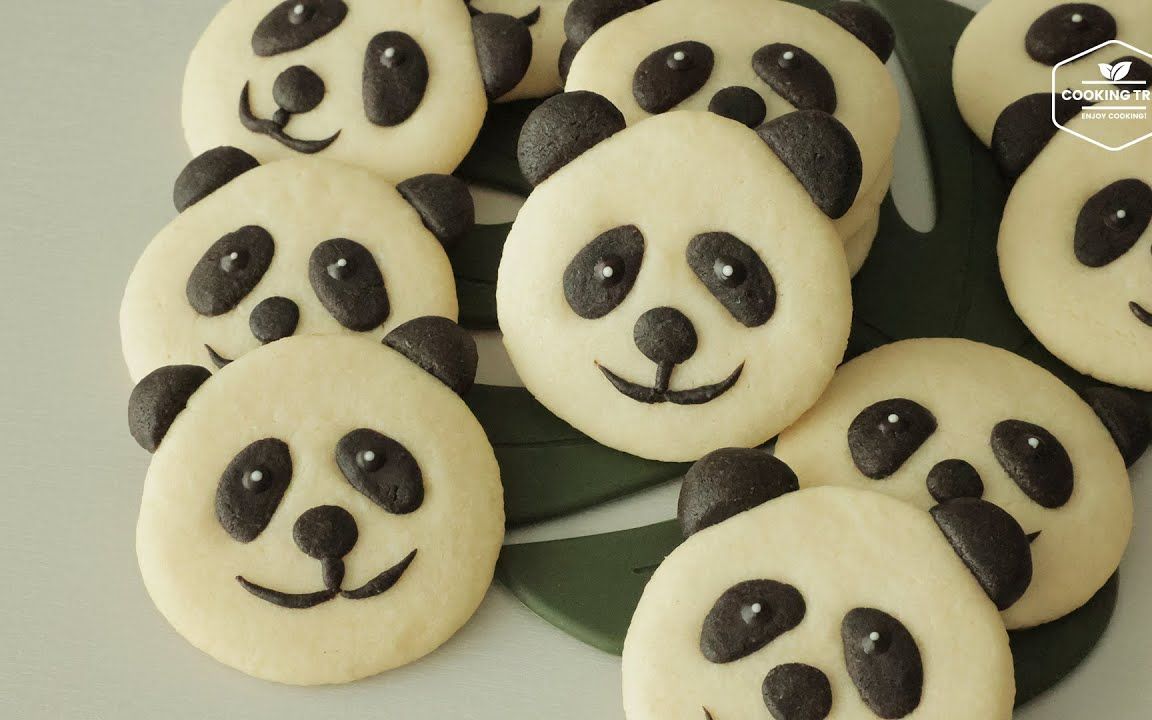【baking vlog】94 呆萌熊猫曲奇 94 | 甜品烘焙 | 牛油饼干