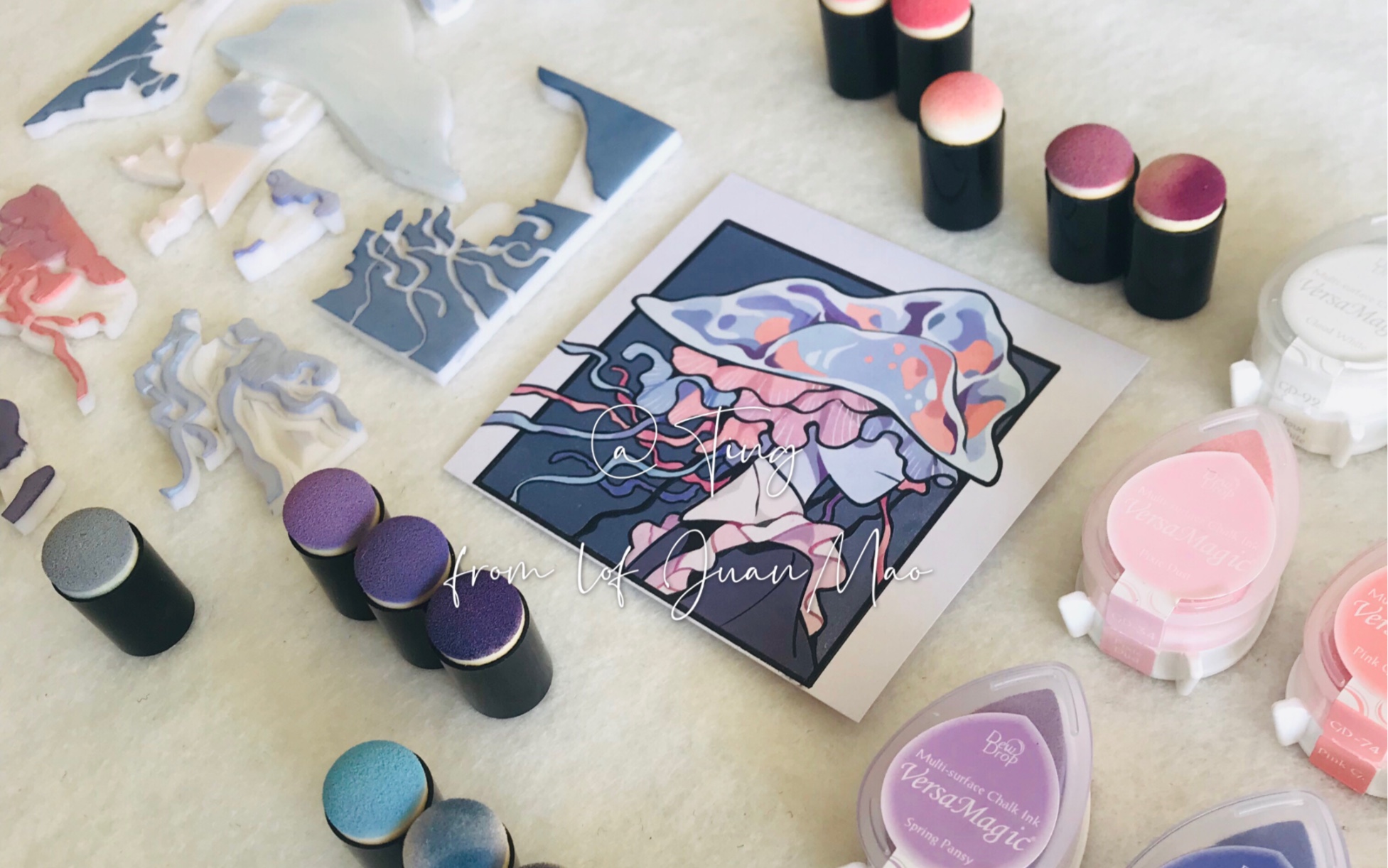 橡皮章汀套色过程