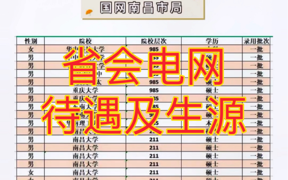 来看看六大省会电网(南昌、石家庄、济南、沈阳、福州、合肥)待遇及录用员工情况吧哔哩哔哩bilibili