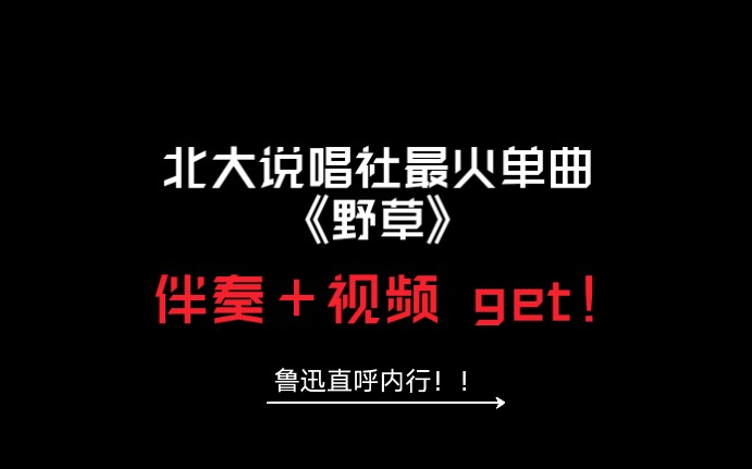 [图]【伴奏】北大学生用鲁迅散文集《野草》写成的说唱歌曲伴奏版本出炉