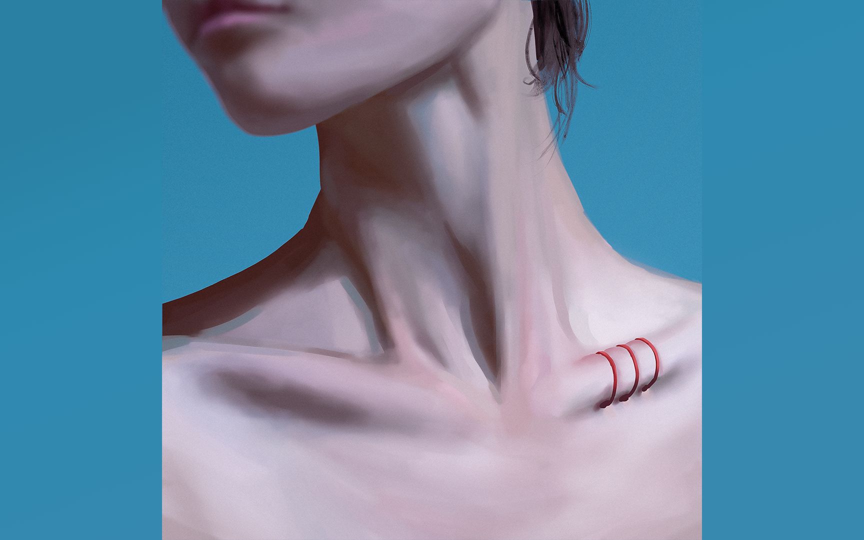 板绘如何让平淡无奇的厚涂锁骨变得与众不同我们来加点东西