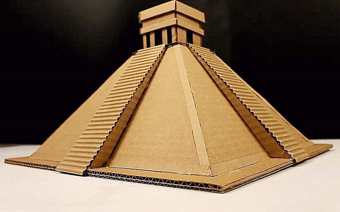 手工纸板系列教你学习如何制作漂亮的金字塔模型