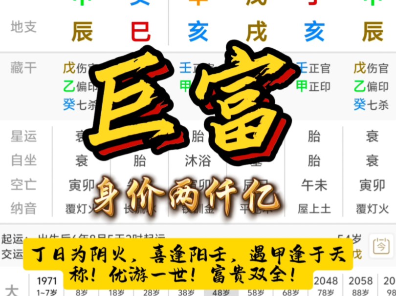 极品八字,巨巨富!哔哩哔哩bilibili