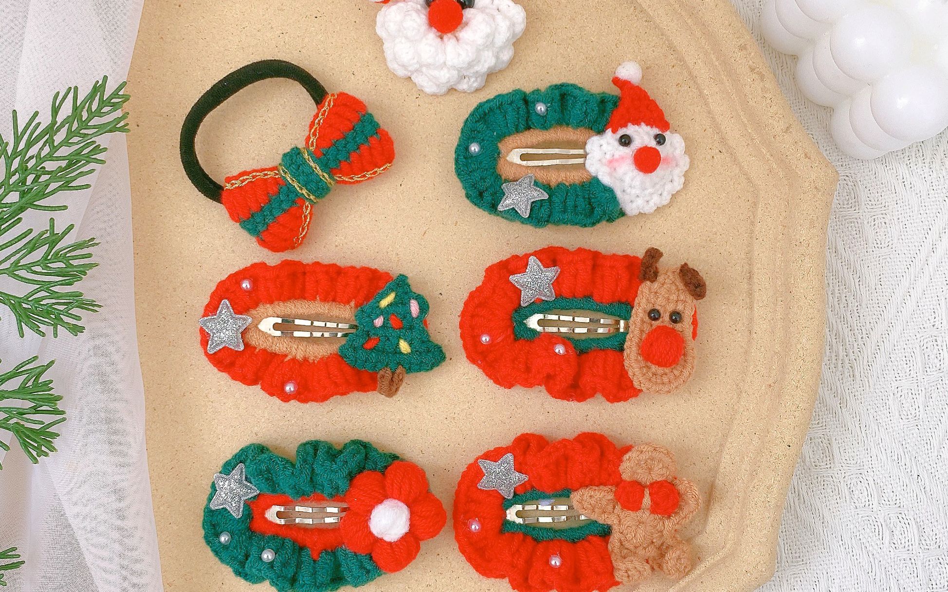 胖丫手作 圣诞树发夹教程