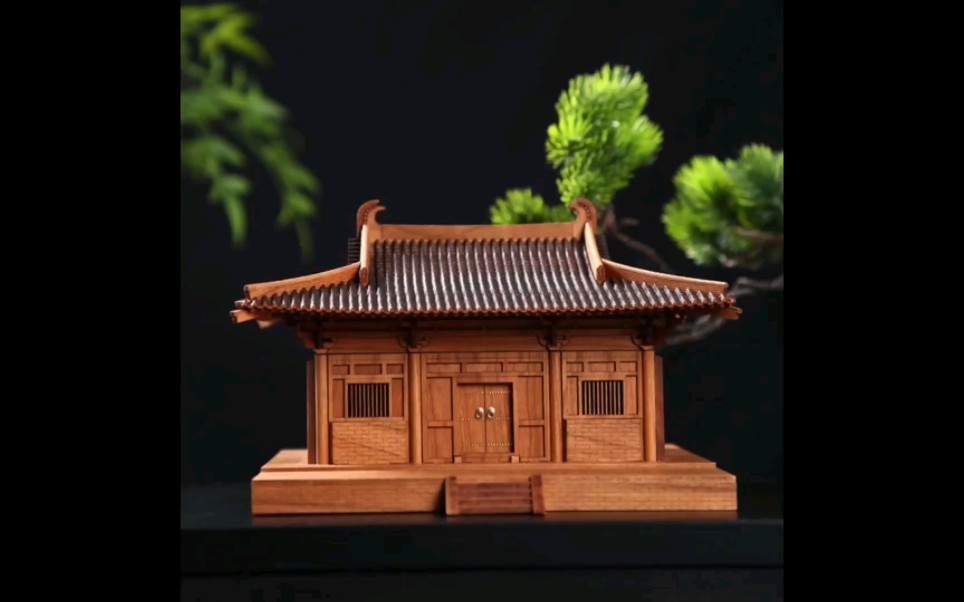 1:75南禅寺模型安装演示(实物模型为北美樱桃木材质)