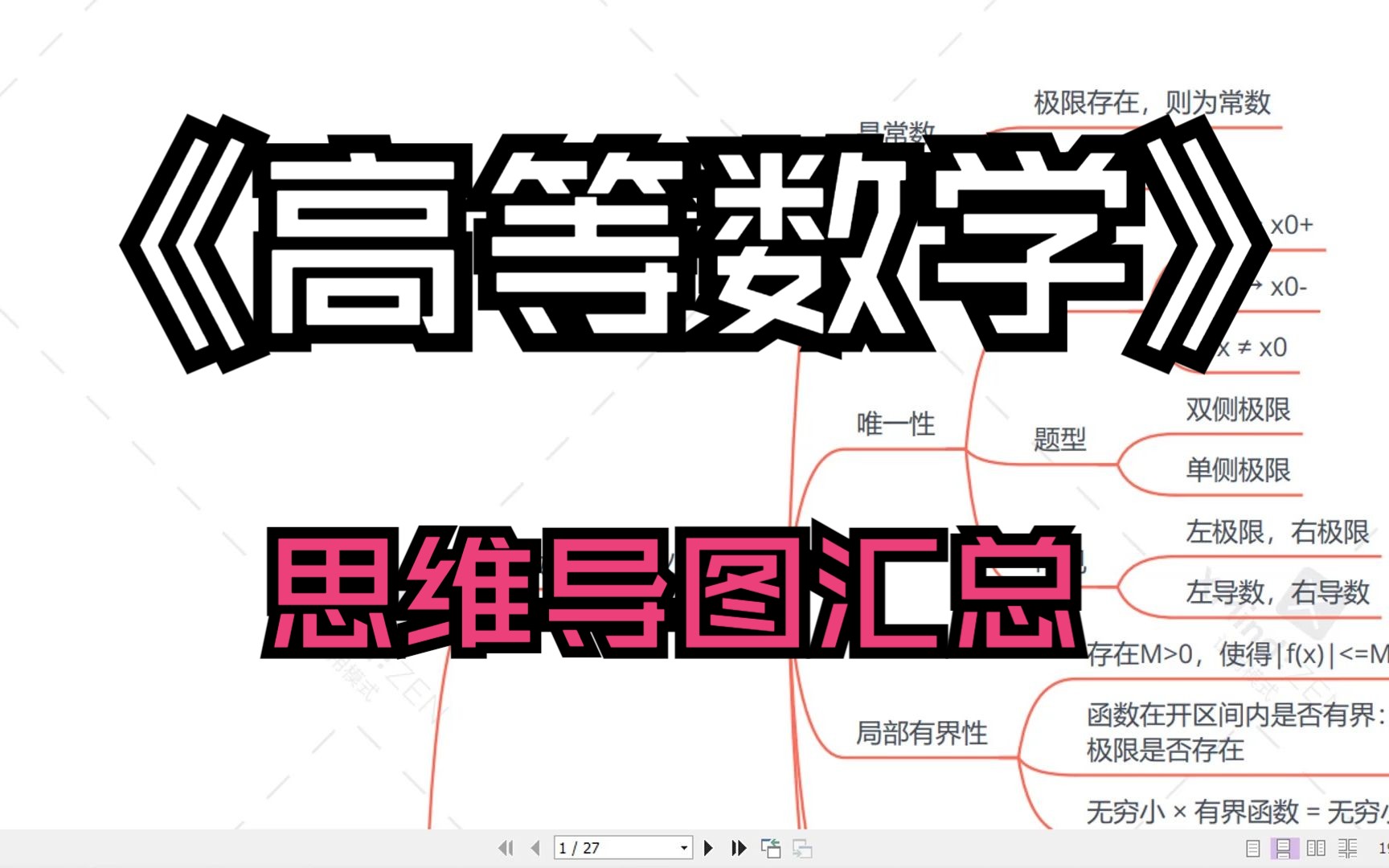 學習必備《高等數學》高數思維導圖彙總(打印版),看完,期末考啥都知道