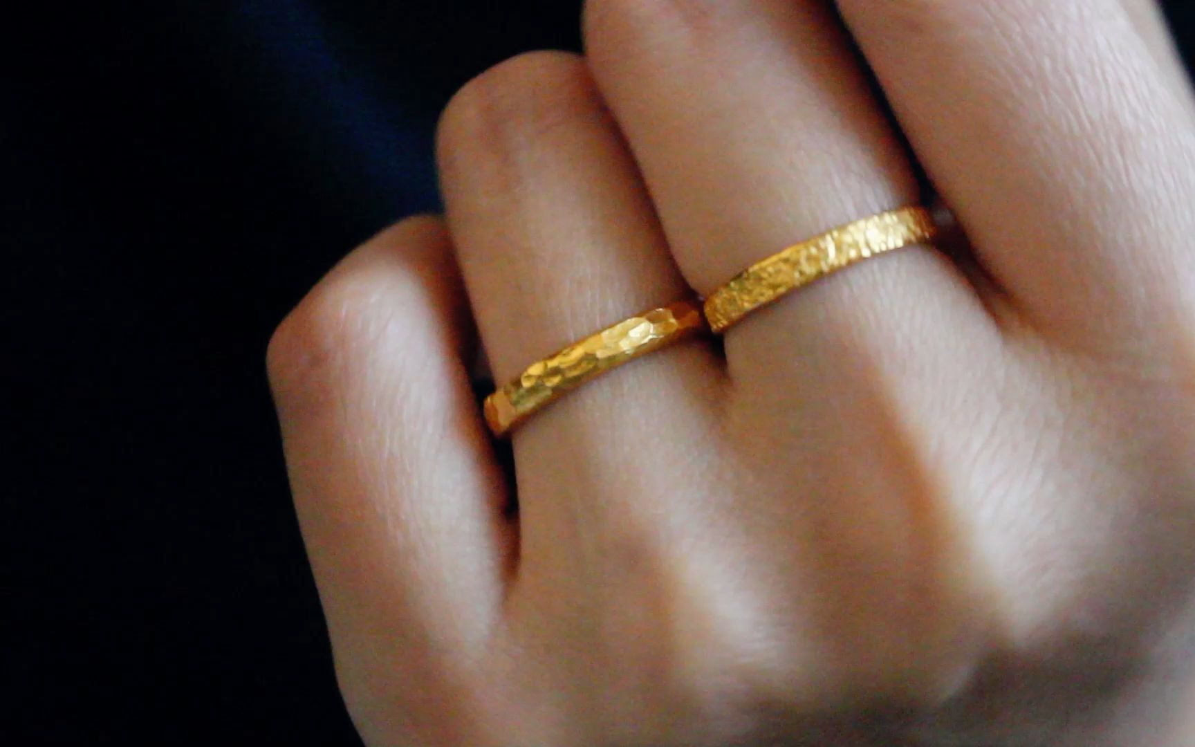 手工打金 寄金改款 纸醉金迷锤纹戒指