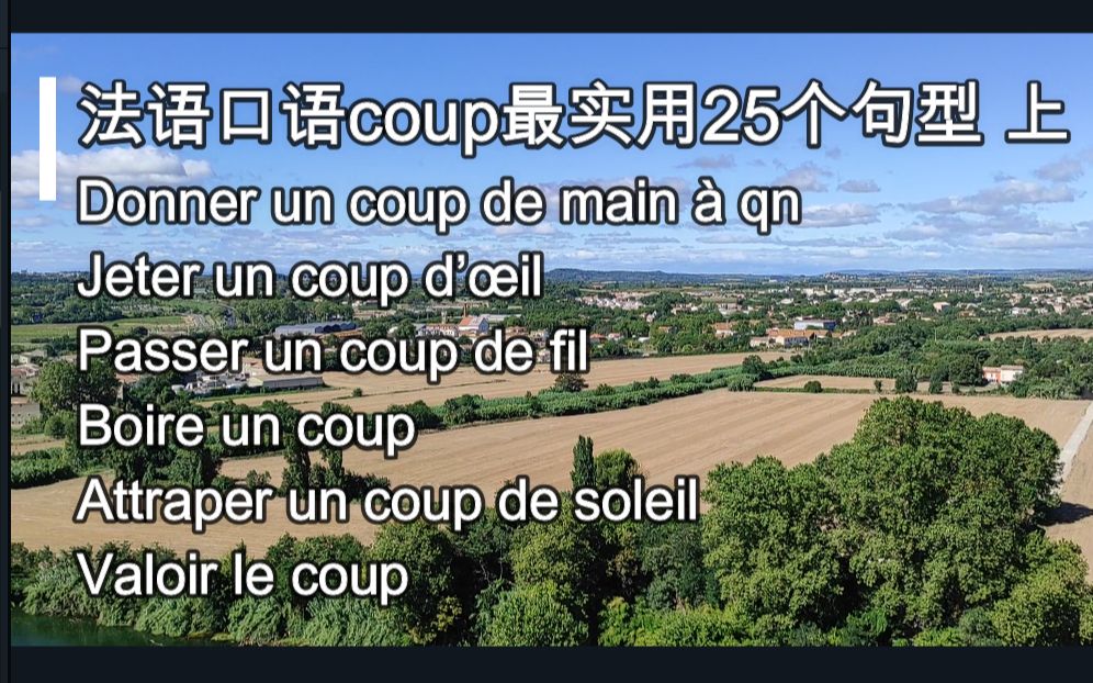 法语口语coup最实用25个句型, 上集, 实用法语口语, 实用法语句型,地道法语, 法语教学,DELF A1, DELF A2, DELF B1哔哩哔哩bilibili