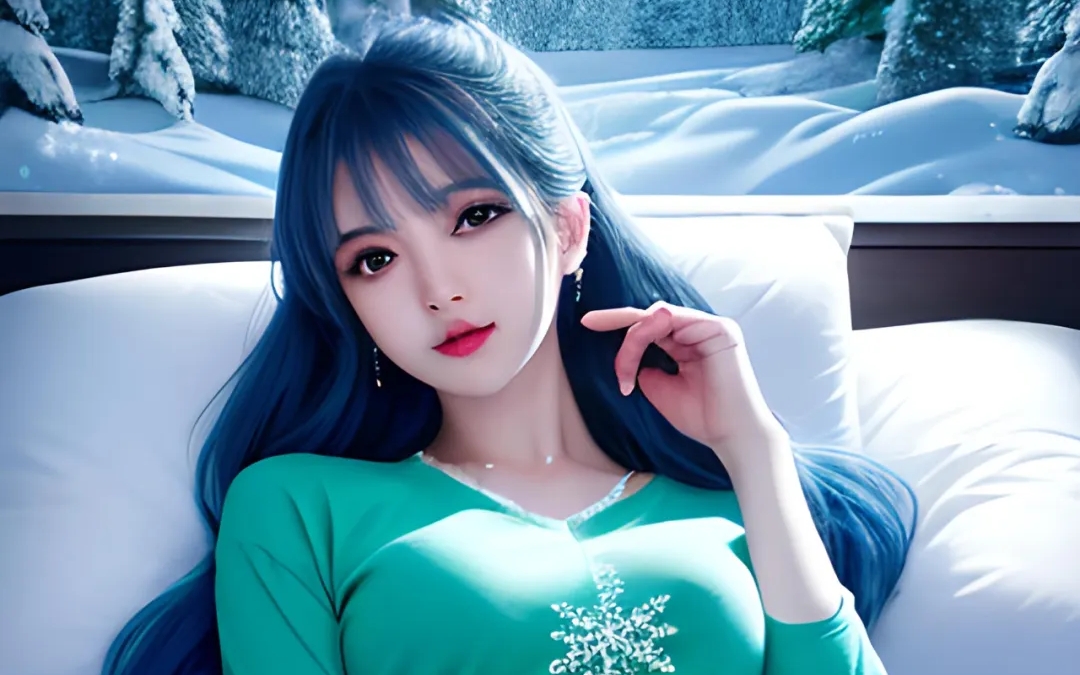 ai绘画:冰系少女