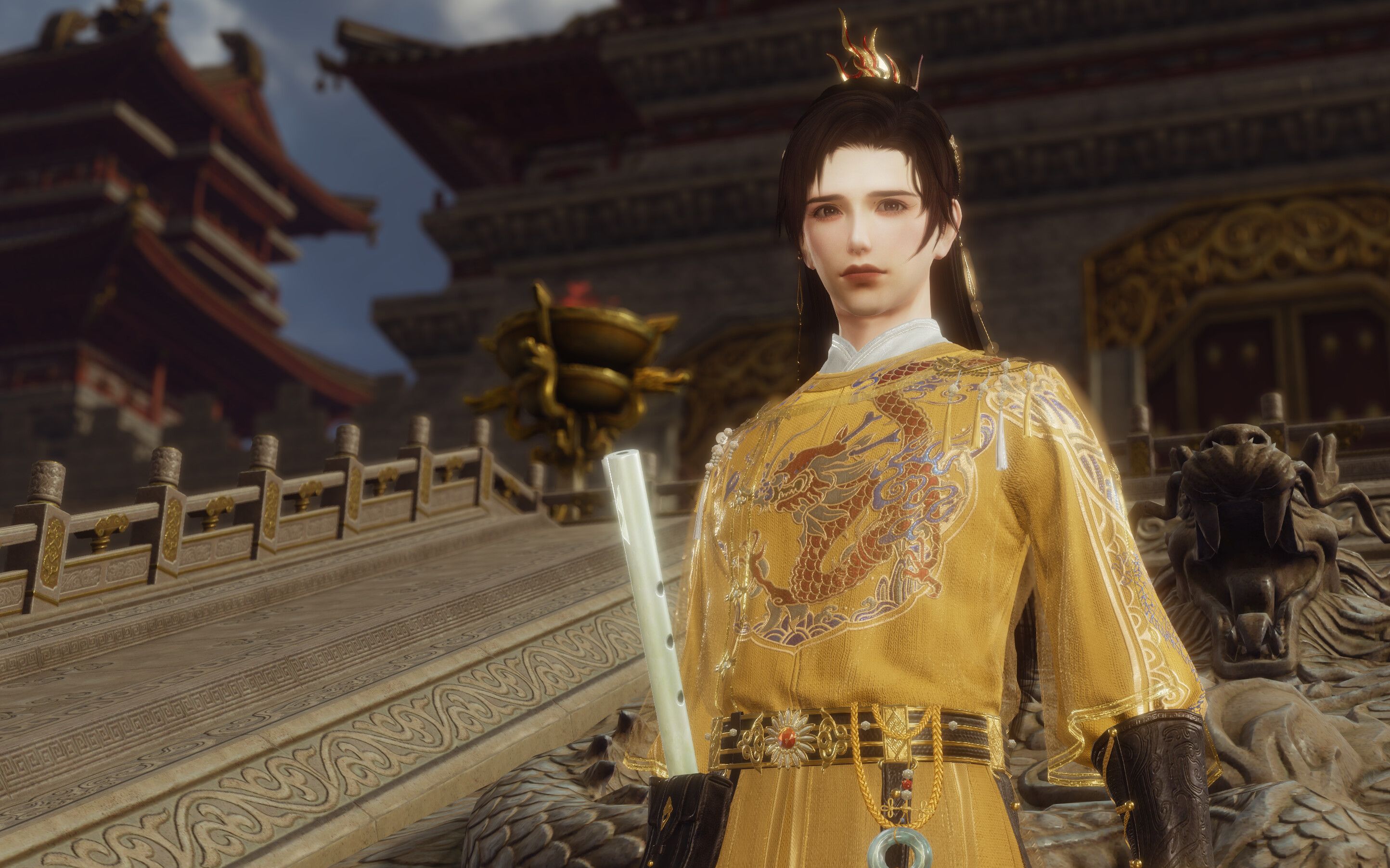 本花哥根本不能拒绝的东西,持君令黄色成男实装,含装备界面等