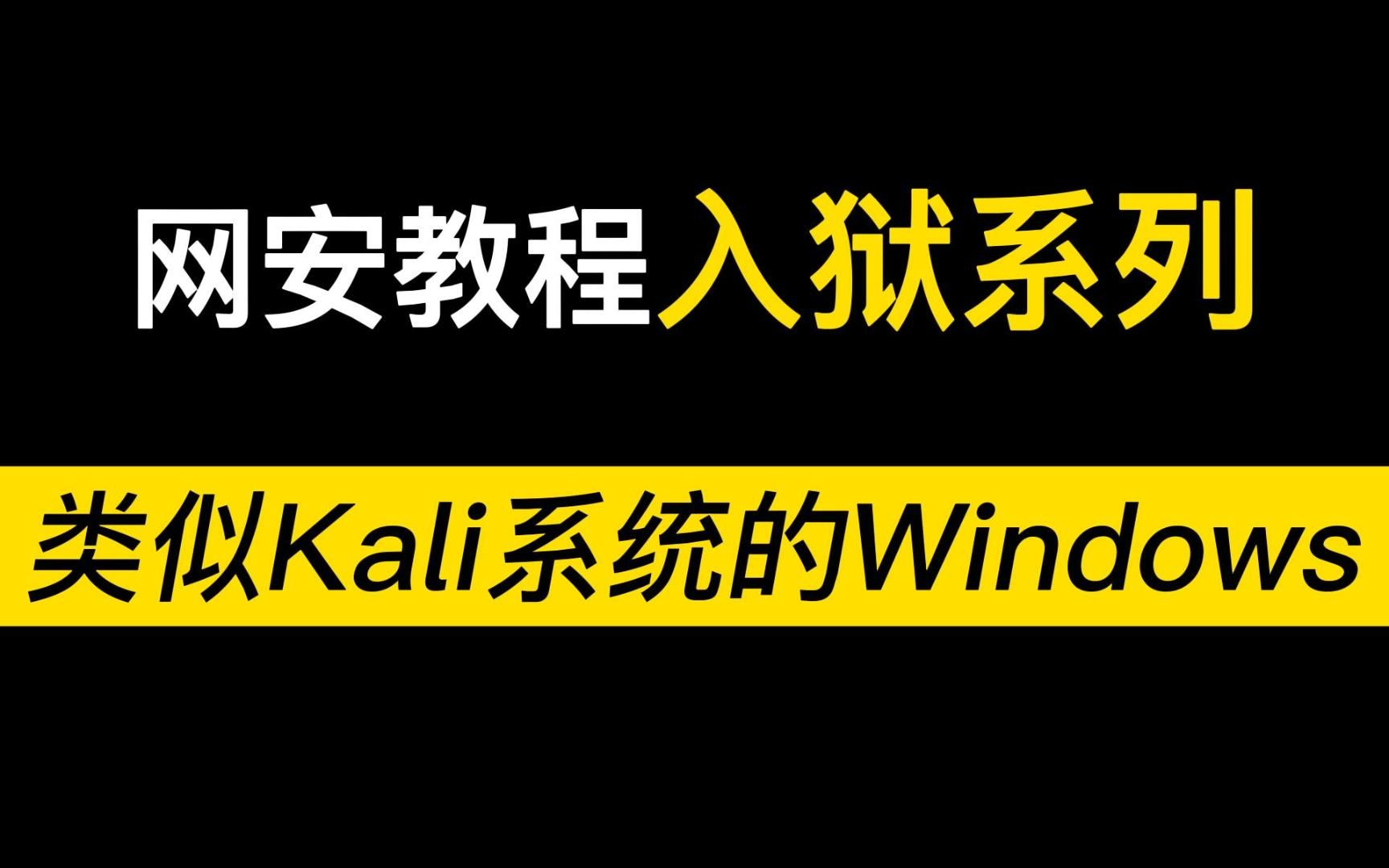 类似Kali的Windows网安系统 /黑客/kali/网络安全/信息安全/哔哩哔哩bilibili