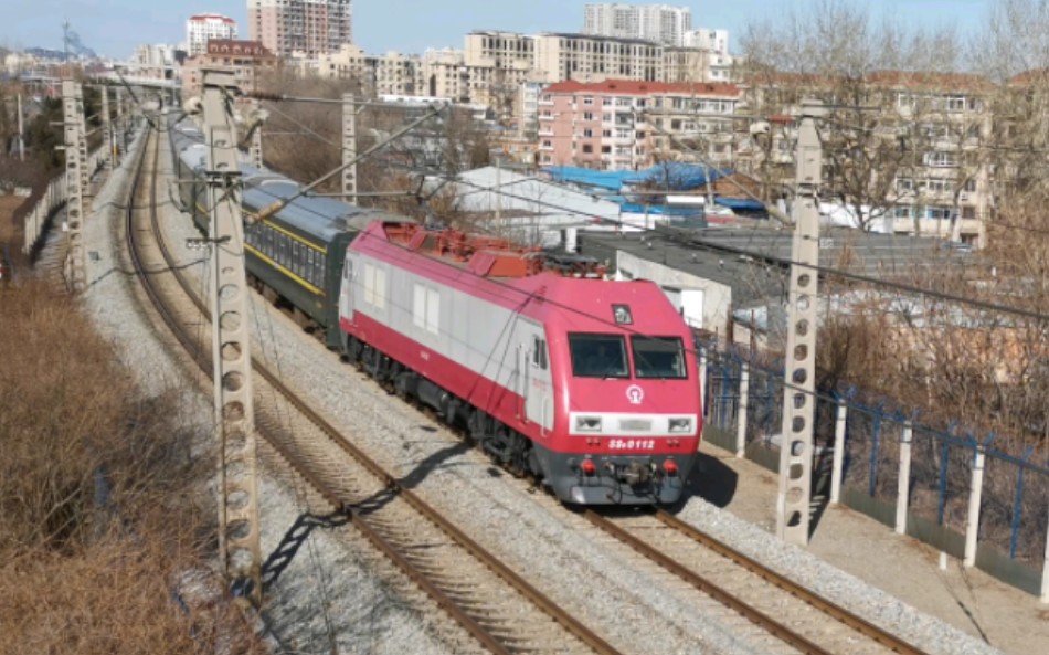 沈局沈段ss9g0112牵引k7322沈阳北—大连通过,去沙河口站方向.