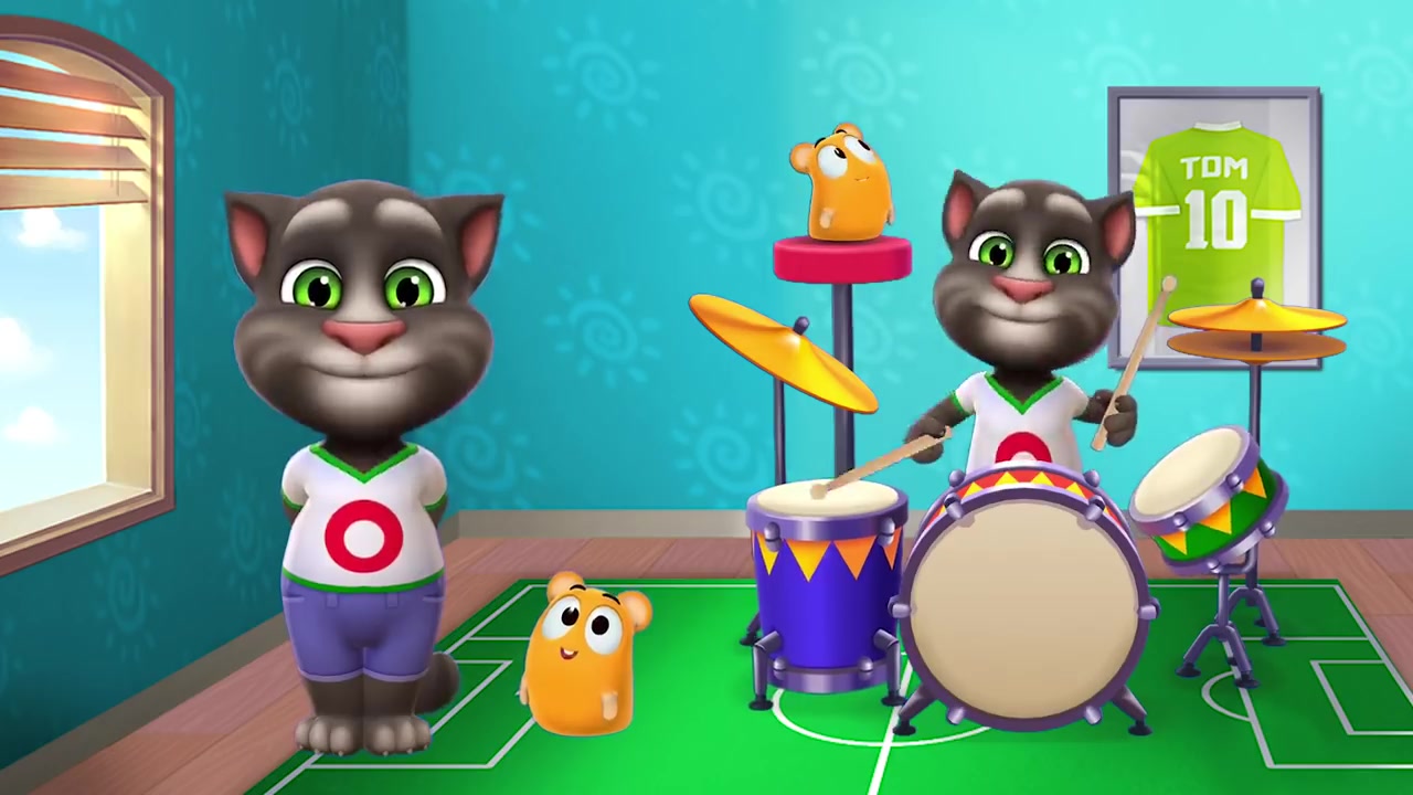 newdrumsetinmytalkingtom2grandconcert亲子教育动画卡通色彩儿童
