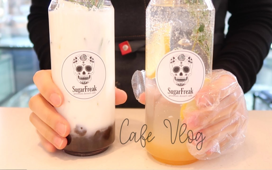 【uemong】dessert cafe vlog|韩国blessroll咖啡店工作日常