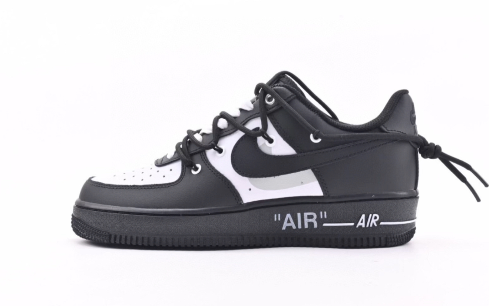 耐克 nike air force 1 low black white 黑白灰双钩绑绳空军一号运动
