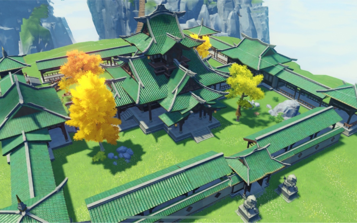 原神中式庭院仿四季山庄湘宁转世小镇集市