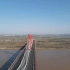 航拍济南黄河凤凰大桥——世界最大跨度三塔自锚式悬索桥。开始还拍到一群鸽子。