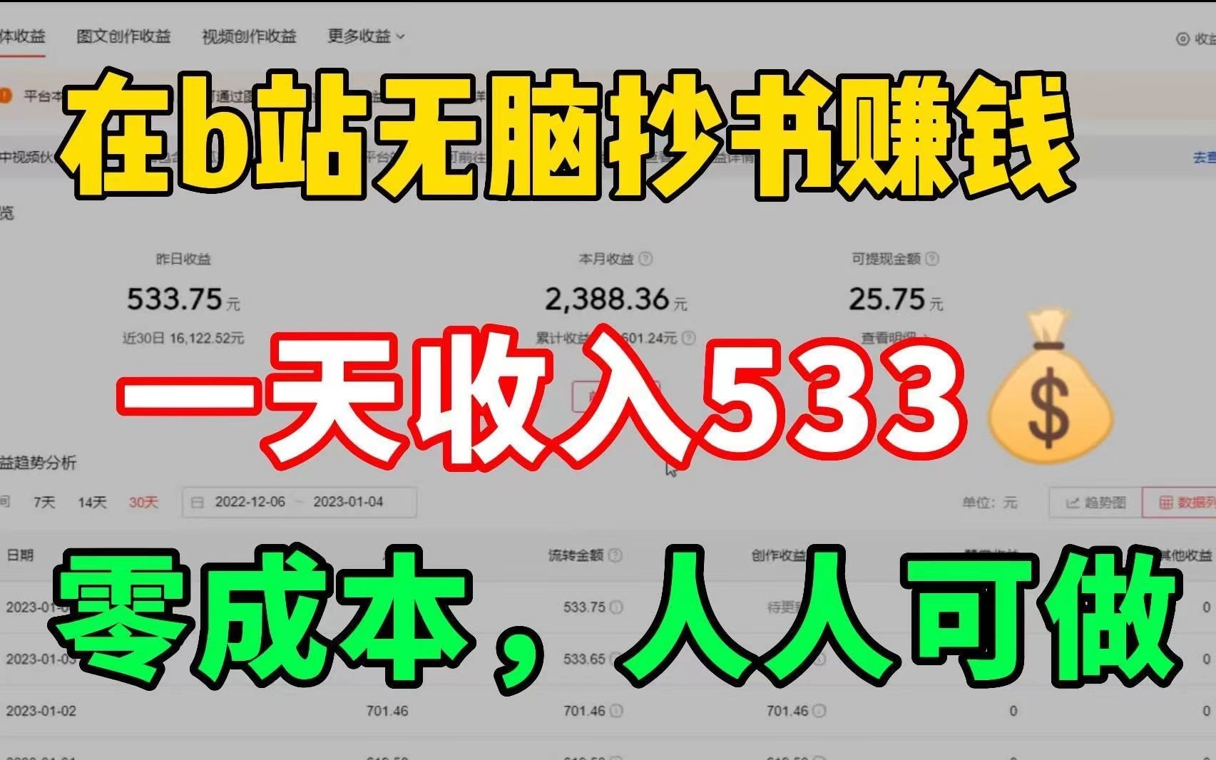 坚持B站抄书,一天收入533左右,0成本人人可做,分享我的经验和详细操作方法哔哩哔哩bilibili