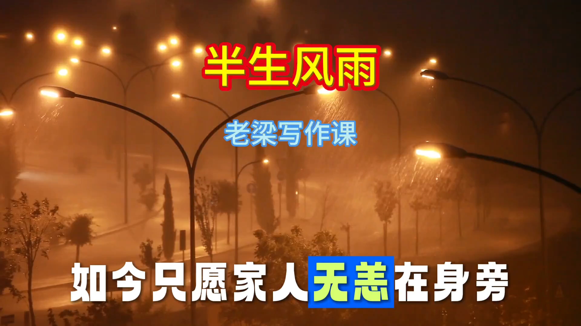 《半生风雨》这首歌，写给所有"笑完更累了"的人。你不用一直扛着不说。但你说不说，这首歌都在。半生风雨 #中年人的夜 #笑完更累了 #老梁写歌