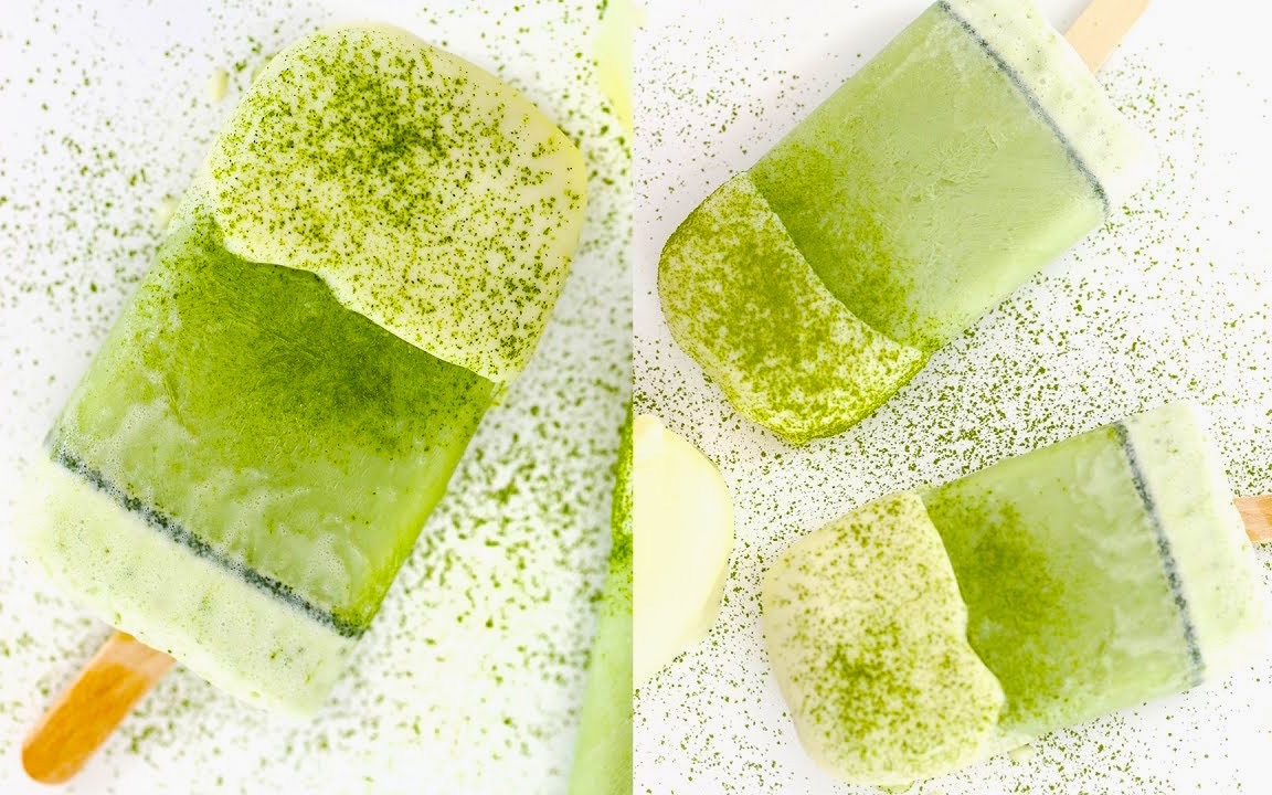 抹茶白巧克力冰棒