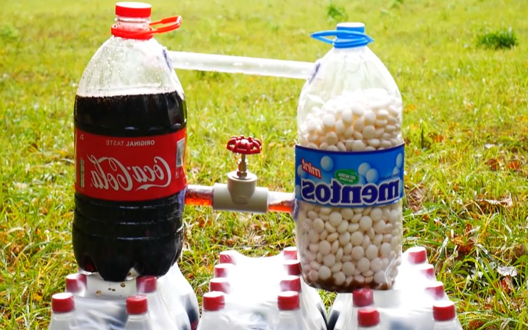 当5升的可乐遇到5升的薄荷糖会产生怎样的神奇变化呢