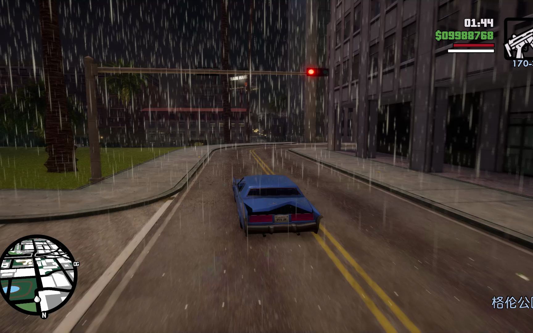 gta三部曲重制版的雨天效果---堪比致盲(视频为sa但实际三部效果一样)