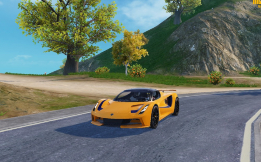 和平精英路特斯evija(星际黄)赛道实战展示