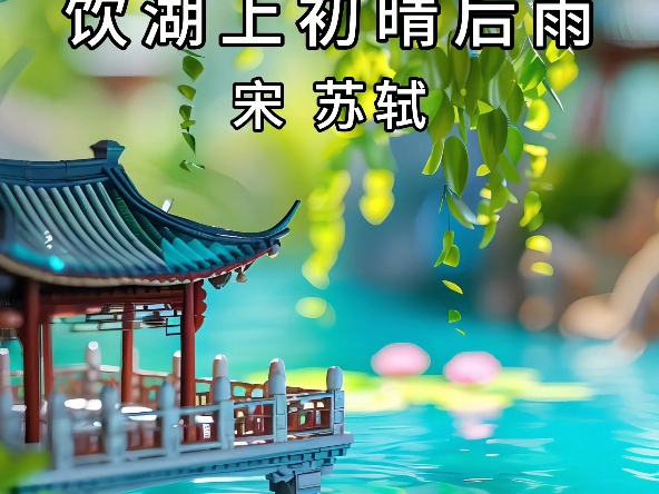 ai绘唐诗《饮湖上初晴后雨》