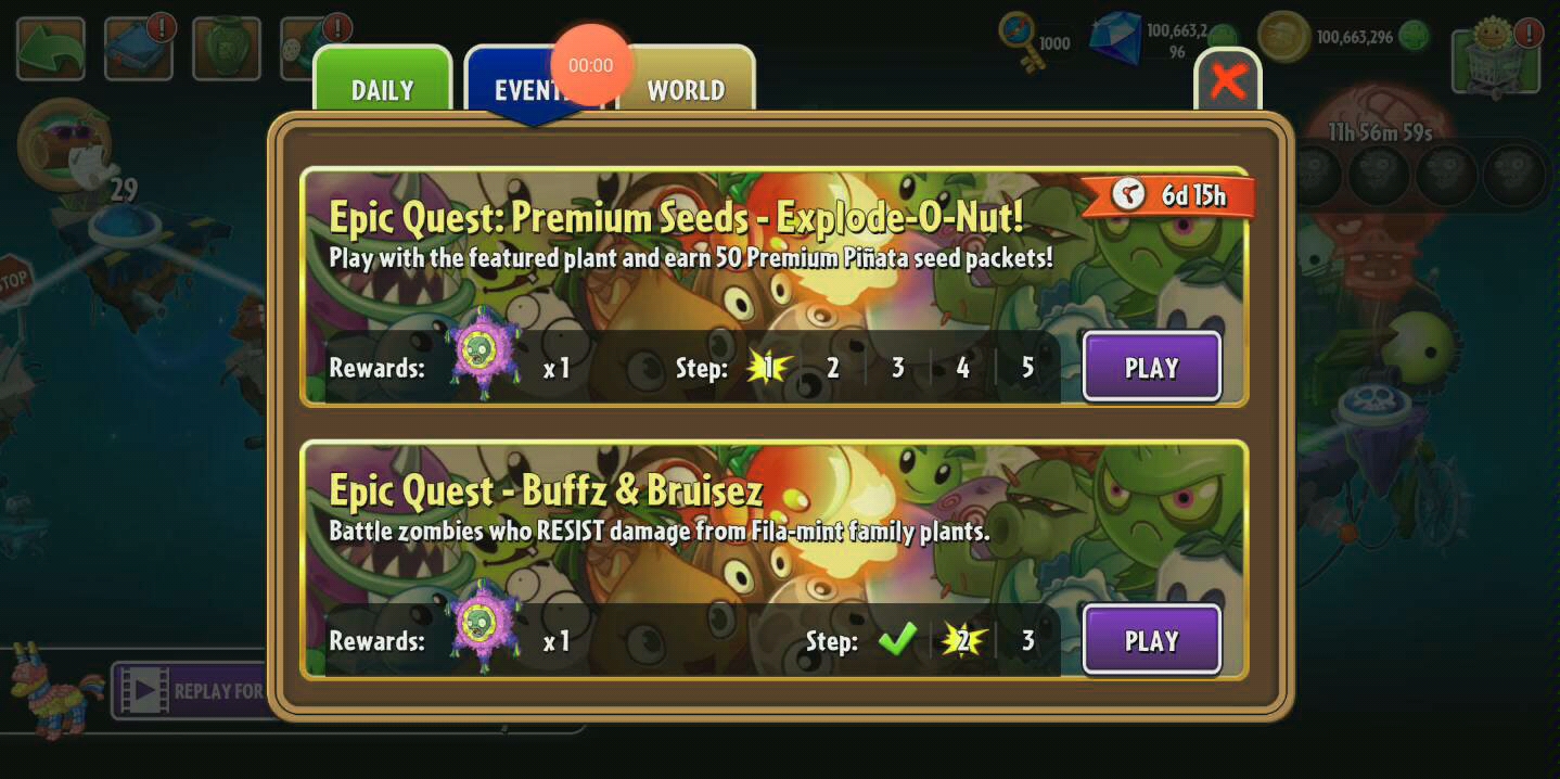 pvz2国际版爆炸坚果史诗任务第一关禁叶