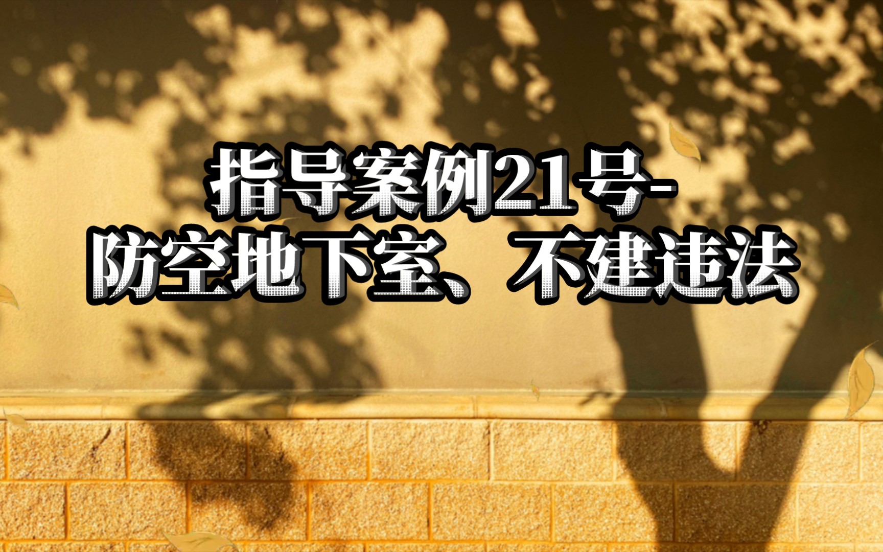 [图]指导案例21号-防空地下室、不建违法(详细内容请至最高法网站查阅)