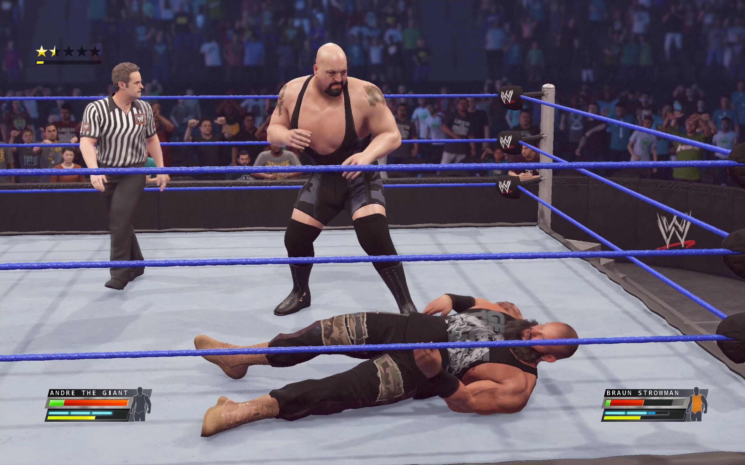 wwe2k22 大秀哥vs黑羊 结局砸翻擂台!