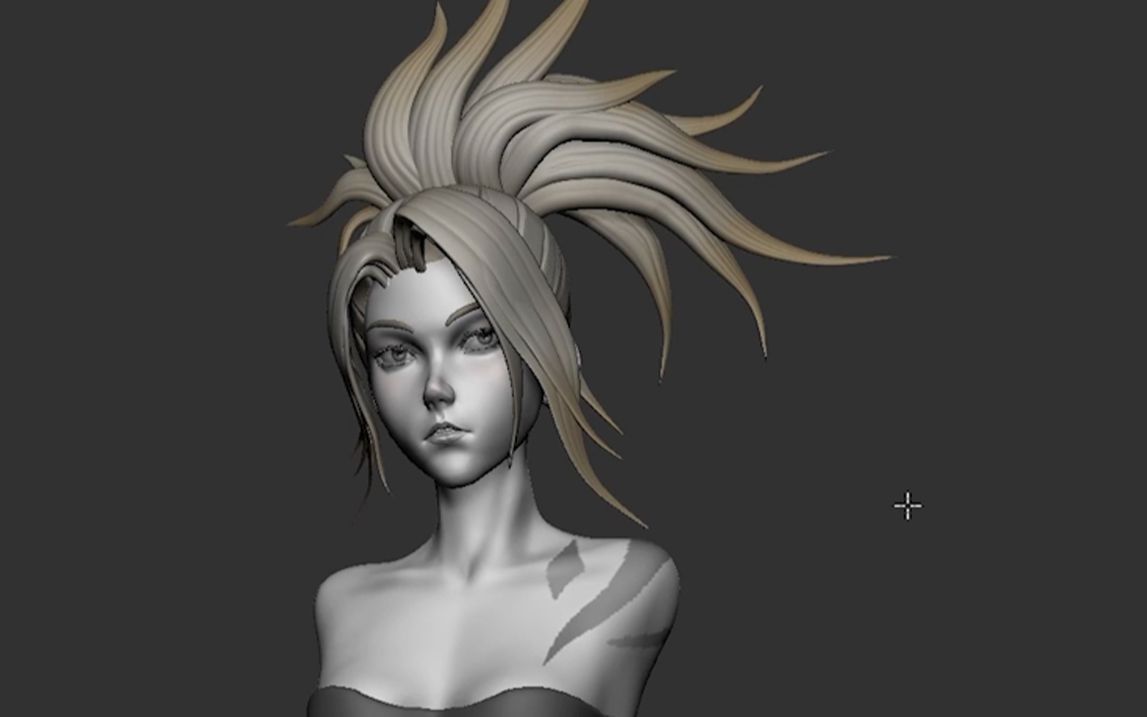 【zbrush新手教程】zbrush人物角色雕刻教程,3d建模还原英雄联盟角色!