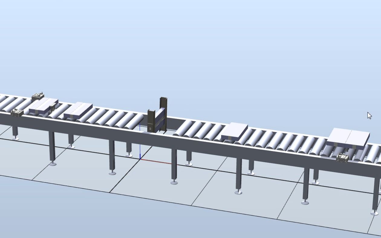 整料,翻转,顶升4工位复杂传送带——robotstudioabb工业机器人虚拟