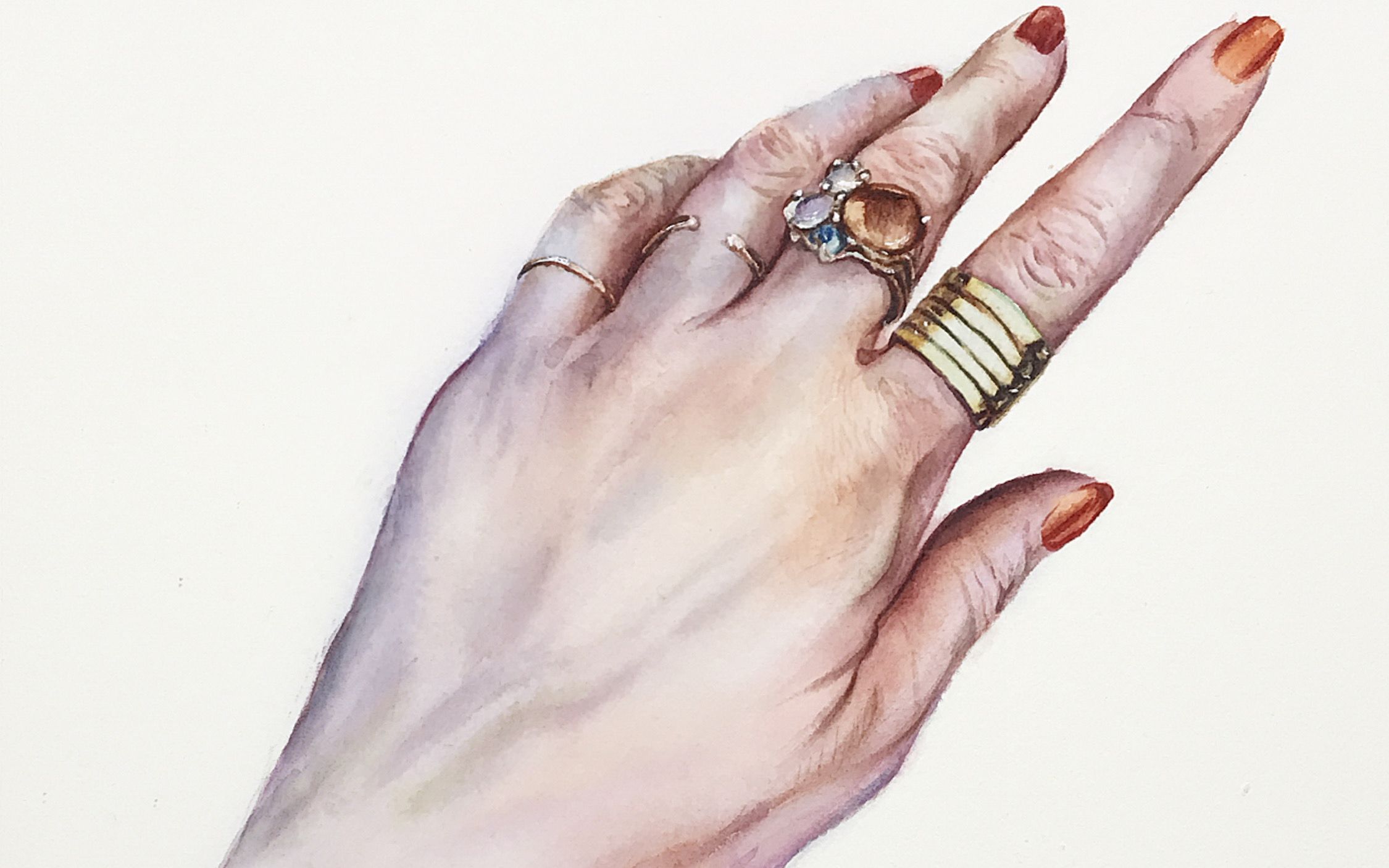 全程无水!详细讲解水彩写实手的上色技巧|收藏从未停止,学习从未开始